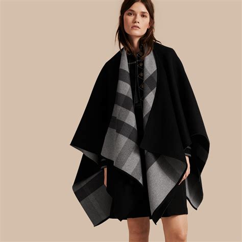 burberry check lined wool poncho|burberry poncho website.